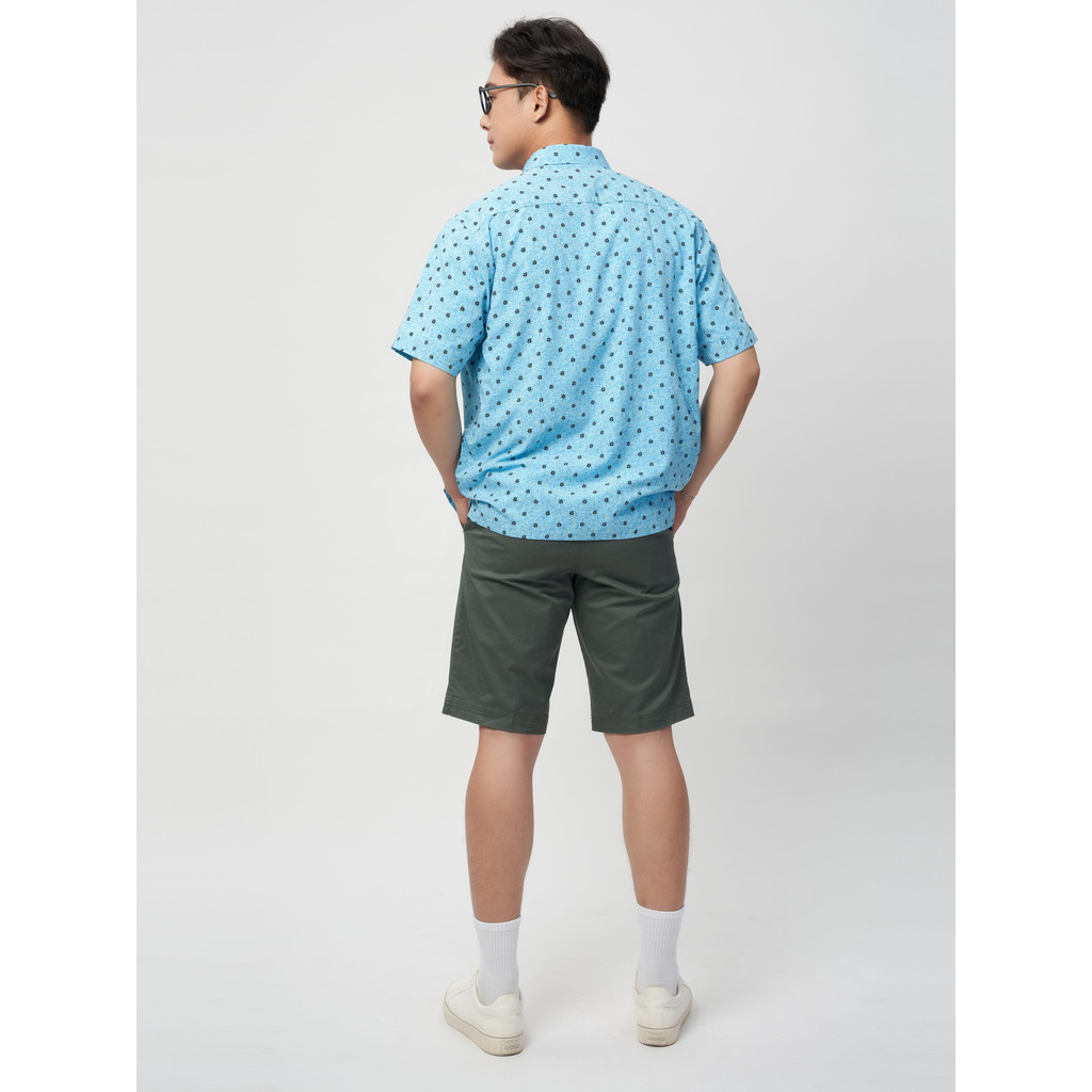 Sơmi ngắn tay lai ngang VIETTIEN SMART CASUAL vải sợi hoa hồng phom regular VT00000213