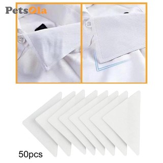 50x Cổ Miếng Dán Cổ Cạnh Cố Định Áo Sơ Mi Cổ Hỗ Trợ Miếng Lót Cố Định Tự Dính Cổ Tạo Kiểu Băng Cho Áo Sơ Mi
