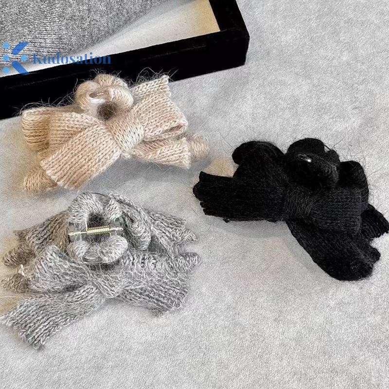 Kudosation Dệt Kim Nơ Tóc Vuốt Kẹp Chất Lượng Cao Handmade Dệt Sang Trọng Tóc Cua Kẹp Thu Đông Phụ Kiện Tóc