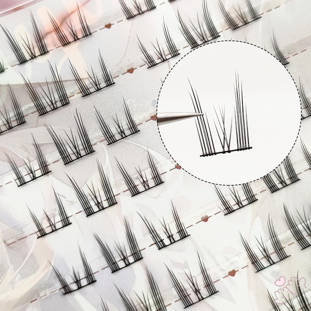IOIIK 8 hàng-- Dây đen Lông mi giả Phân đoạn Wispy Lash Extension