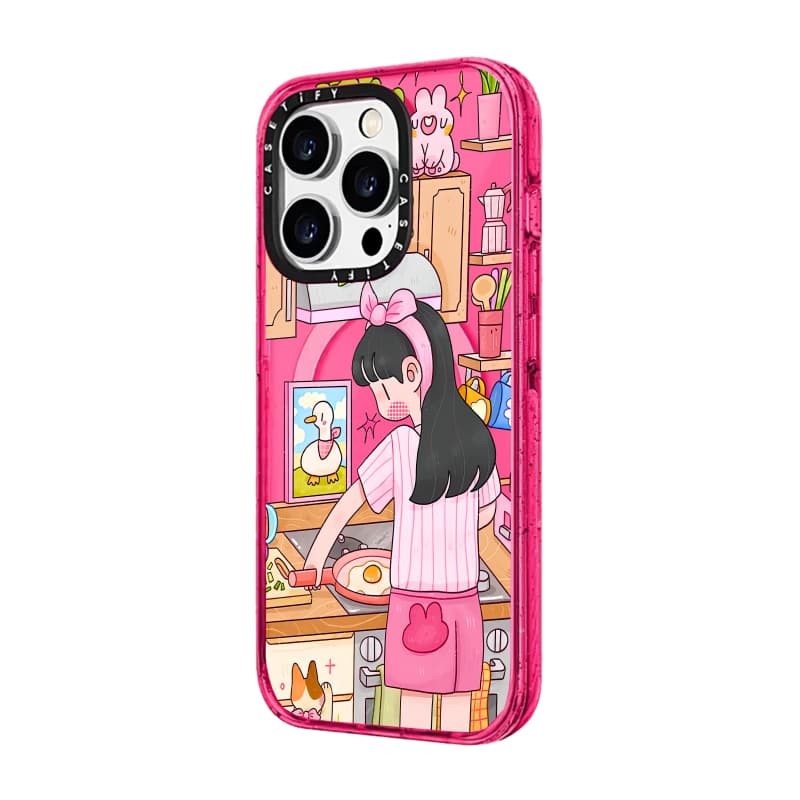 Casetify X Cook của Hyemina Bong Bóng Hồng Hút Từ Tính Cứng Acrylic Ốp Lưng Cho Apple IPhone 12 13 14 15 16 Pro Max Plus Có Hộp