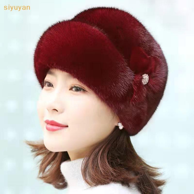 Siyuyan Thời Trang Thường Ngày Mới Mũ Mũ Thời Trang Ấm Áp Mũ Da Mũ Đầu VN