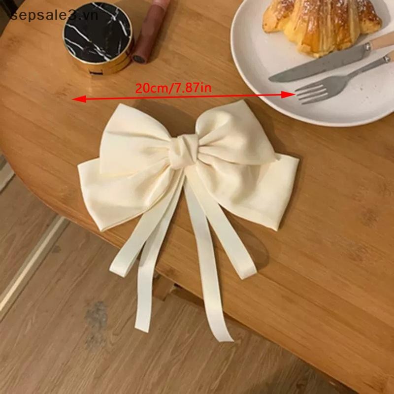 # VN # 1PC Mùa Hè Nơ Lớn Dài Streamer Vịt Hóa Đơn Kẹp Trắng Lớn Nơ Sa Kẹp Tóc Thanh Lịch Và Ngọt Ngào Phụ Kiện Tóc.