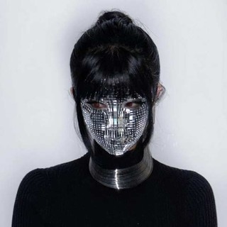 Mặt nạ hóa trang Tương lai Gương nhấp nháy Nhóm khiêu vũ Mặt nạ Full Face Nửa mặt Halloween Hóa trang Đảng Hiển thị