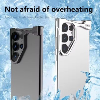 [Jlk] Ốp điện thoại hương liệu chống sốc kim loại không đều cho Samsung Galaxy S23 S24 S25 Ultra Plus Vỏ chống sốc làm mát bằng nhôm