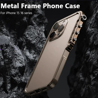 [Jlk] Ốp Khung Kim Loại Cho iphone 16 15 Pro Max Cơ Khí Hợp Kim Nhôm Chống Sốc Vỏ Bảo Vệ Cho iphone 16promax Ốp Lưng