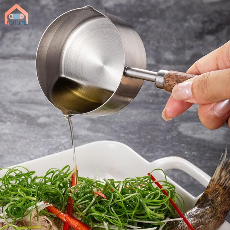 Dầu Nóng Nhỏ Nhỏ Rizzling Thìa Tiện Ích Nồi Nấu Ăn Trứng Skillet Dầu Ấm Nồi Cho Nhà Hàng Làm Nước Sốt
