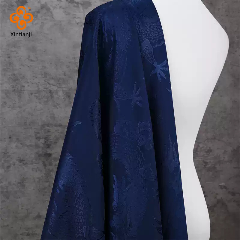 Họa Tiết Rồng Thổ Cẩm Vải Satin Phong Cách Vải Lụa Jacquard Cho Trang Phục Cổ DIY Hanfu Tang Trang Phục 50x150cm TJ9220