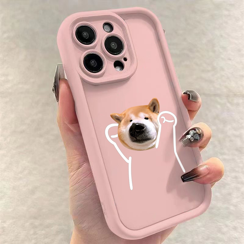 Vỏ Tương Thích Cho iPhone 11 16 15 Pro Max 16e 14 11 12 13 15 Pro XR XS Max X 7 8 Plus SE2022 Mèo Dễ Thương Cặp Đôi Mắt Góc Chống Sốc Vỏ Silicon Mềm