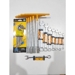 [TẶNG CỜ LÊ 15] Combo 5 khoá chữ T, 7 cây cờ lê và bộ lục giác bi chính hãng, dùng để vặn Bulông, đai ốc