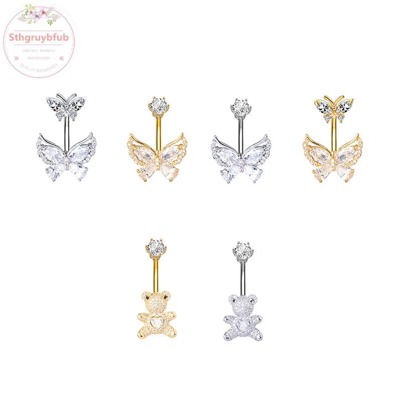STHB Gấu Dễ Thương Bụng Nút Nhẫn Nữ Cô Gái Tinh Tế Gợi Cảm Rốn Xuyên Vòng Cơ Thể Xuyên Trang Sức Quà Tặng VN