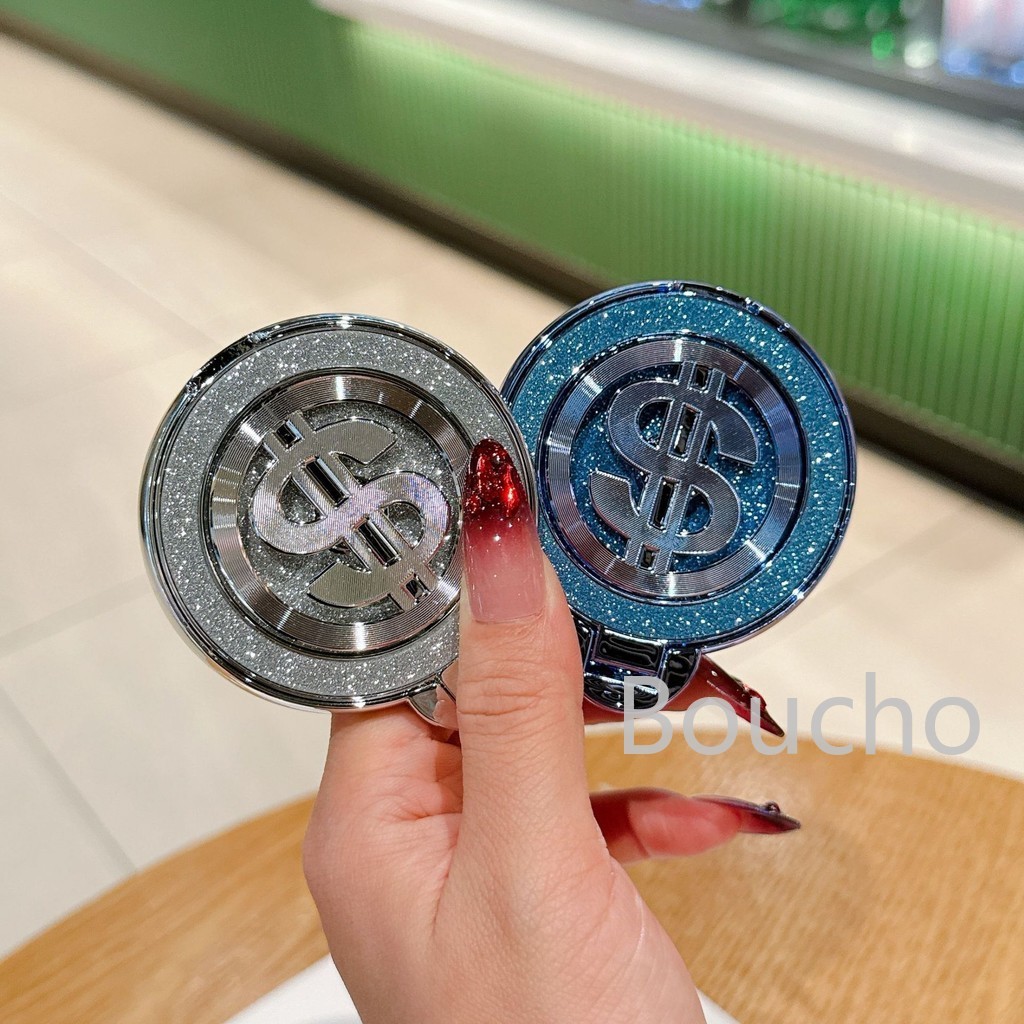 Mới Xoay Con Quay Hồi Chuyển Tiền Logo Đế Điện Thoại Flash Kim Cương Cao Su Khóa Sáng Tạo Cố Định Điện Thoại Vòng Khóa Để Bàn Đứng