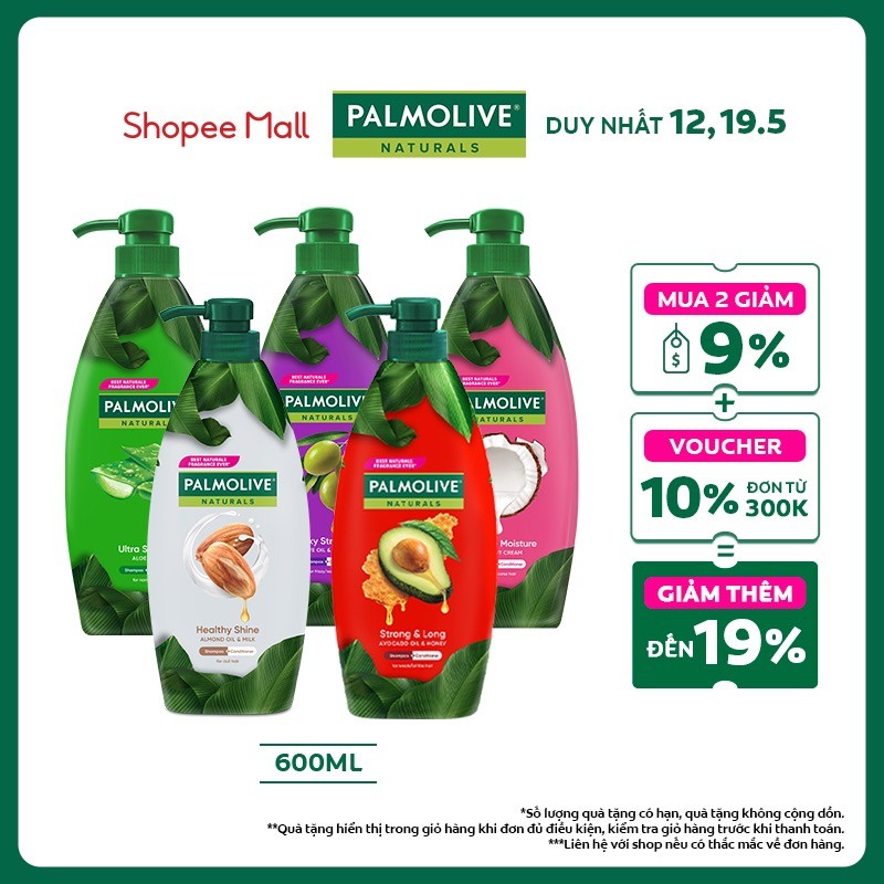 Ảnh Dầu gội Palmolive kèm xả 2-trong-1 chiết xuất thiên nhiên 600ML 1