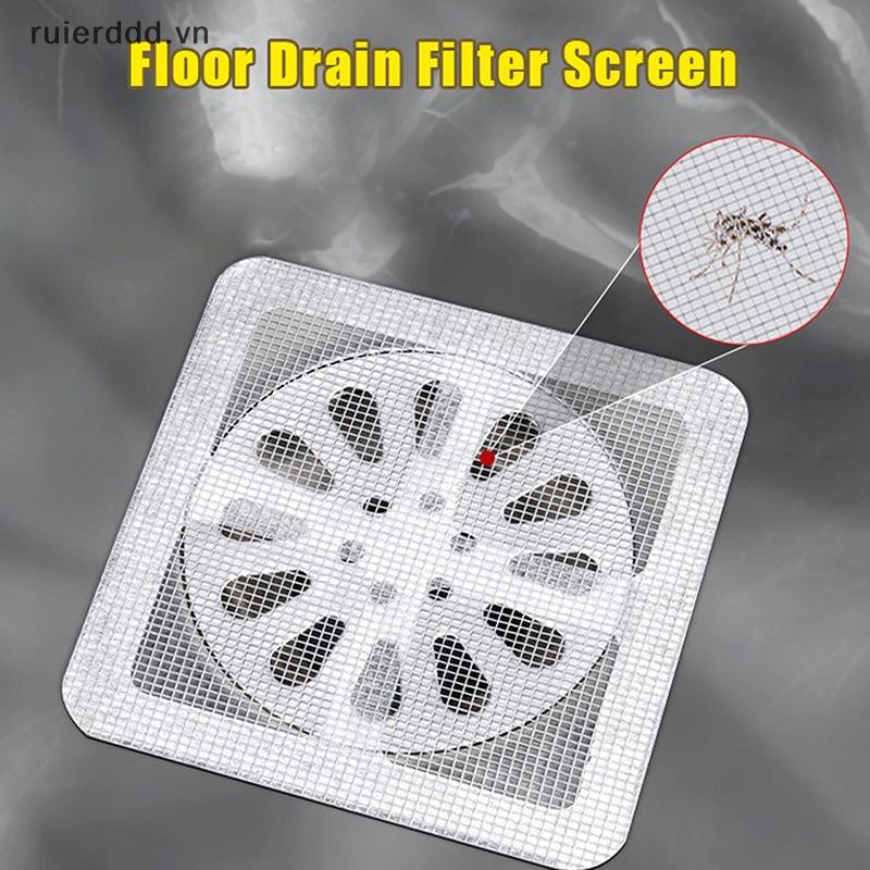# ruierdd # 10 / 50 CÁI Màn hình lọc chống chặn tóc Bộ lọc thoát nước Phòng tắm nhà bếp Miếng dán thoát nước sàn dùng một lần Ngăn chặn bụi.