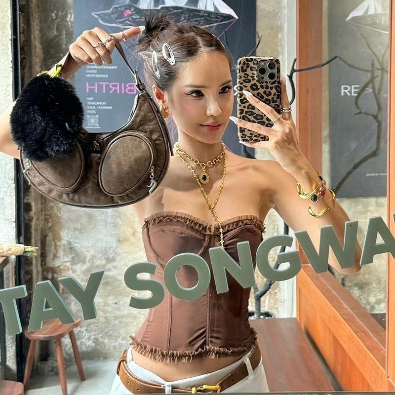 Klalien Xương Cá Gấp Dây Áo Chắp Vá Nhìn Xuyên Qua Skinny Mùa Hè Lưng Hàng Ngày Đường Phố Gợi Cảm Đa Năng Ngọt Ngào Quần Áo
