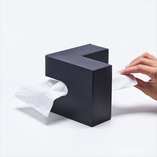Hộp giấy MEGOCE, Hộp đựng khăn giấy hình chữ L bằng nhựa, Hộp đựng khăn giấy trang trí máy tính để bàn sáng tạo Trang trí nhà cửa