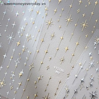 [savemoneyeveryday] Vàng Bạc Đóng Dấu Starlight Laser Ngôi Sao Lấp Lánh Kim Cương Giả Giảm Móng Tay Nghệ Thuật Trang Trí Dán Đề Can Làm Móng Tay [vn]
