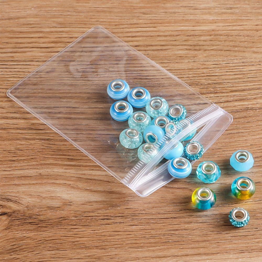 HAPPYNOOK 100 Chiếc Khóa Zip Chống Bụi, Tự Niêm Phong, Nhựa PVC Bền Trong Suốt, Bao Bì Quà Tặng, Túi Bảo Quản