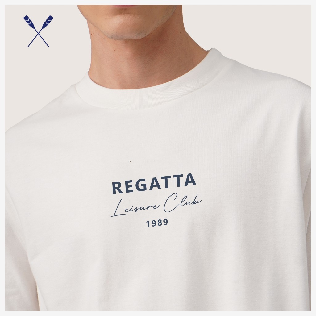 OFF WHITE Áo thun họa tiết cổ tròn Regatta Regular Fit dành cho nam (Trắng nhạt)