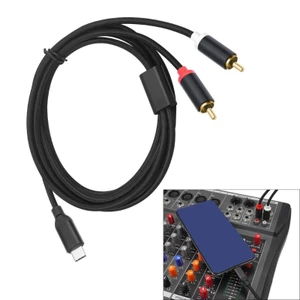 Cáp âm thanh BTM USB Type C sang 2RCA cho điện thoại Thiết bị loa ô tô Đầu nối tấm vàng Chống oxy hóa ăn mòn