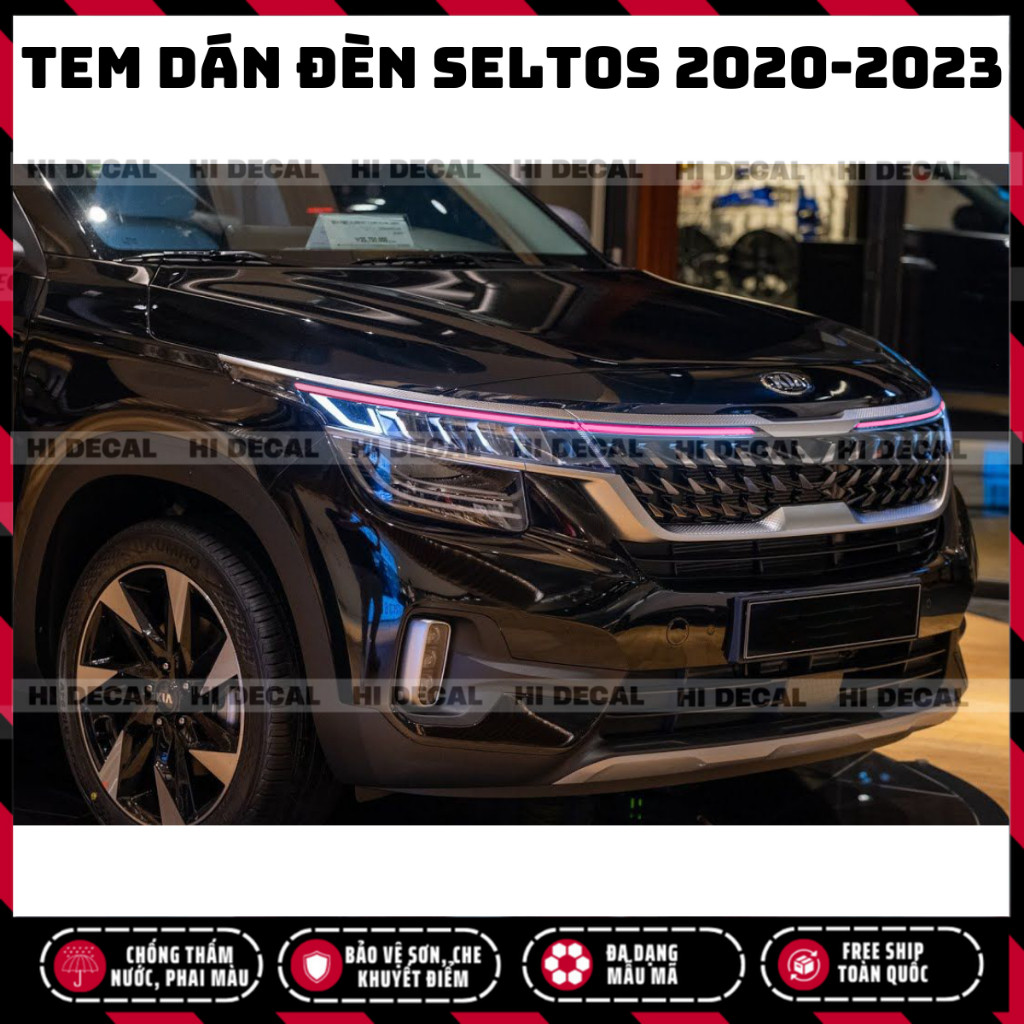 Decal dán đèn Seltos 2020 - 2023, tem dán đổi màu demi kia seltos Tem trang trí xe chống nước, bền màu, chịu nhiệt tốt