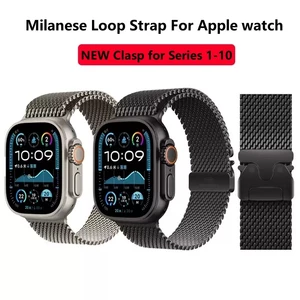 Dây đeo kim loại Milanese Loop cho Apple Watch Band Ultra 2 49mm 46mm 45mm 44mm 42mm 41mm 40mm 38mm Dây đeo đồng hồ bằng thép không gỉ cho iWatch Series 10 9 8 7 6 5 4 SE