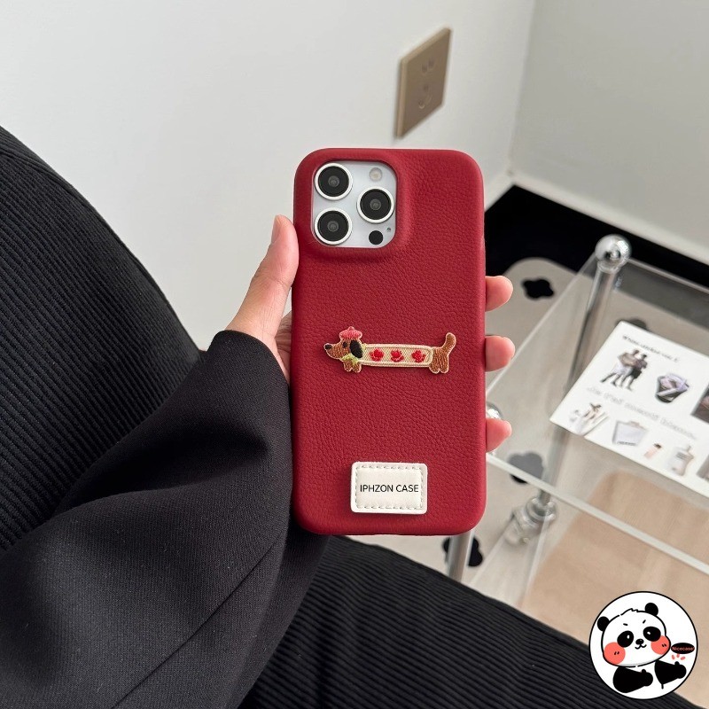 Vỏ Dachshund Thêu Cho Redmi 14R 14C Note 14 13 12 11 10 Pro Plus 5G 4G Vỏ Đơn Giản Hoạt Hình Dễ Thương Ins Style Vỏ Điện Thoại Mềm
