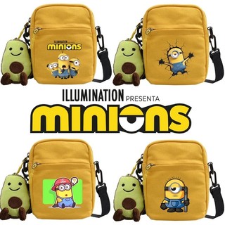 Minions series Túi Đeo Vai Vải Cô Gái Đeo Ngang Túi Nhỏ Vuông In Hình Dễ Thương Đa Năng Túi Du Lịch Trẻ Em Quà Tặng Sinh Nhật