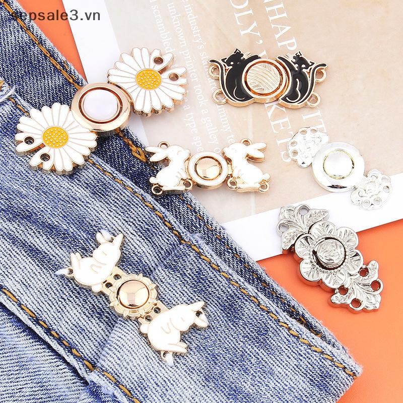 # Vn # Jeans Khóa thắt lưng Đóng thắt lưng Thắt chặt nút thắt lưng Chân kim loại có thể tháo rời Kẹp thắt lưng có thể điều chỉnh Đồ trang trí eo Nút váy Quần áo Quần jean Phụ kiện.
