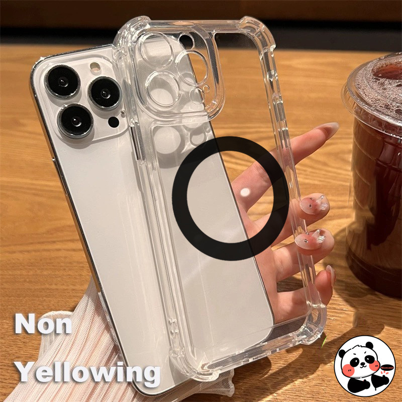 Vỏ Từ Tính Cho Huawei P60 Art P50 P50e P40 P30 P20 P10 P9 Mate 60 50 40 30 20X 10 9 Pro Plus Lite 2019 Vỏ Sạc Không Dây Trong Suốt Bốn Góc Vỏ Điện Thoại Mềm Chống Sốc