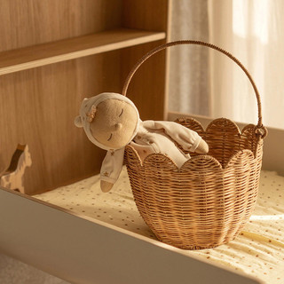 Mandyhome Bắc Âu Mây Tulip Hình Hoa Giỏ Chứa Đồ Trẻ Em Ngoài Trời Di Động Giỏ Dã Ngoại Giỏ Đựng Đồ Dệt Tay