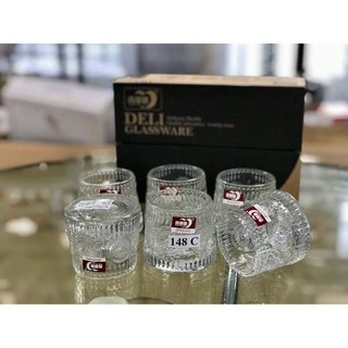 Set 6 ly thuỷ tinh,cốc thuỷ tinh cao cấp đế lồi nhiều hoạ tiết