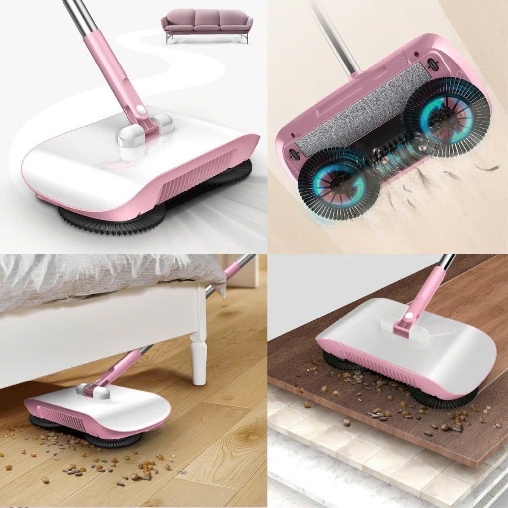 Chổi Lau Nhà Hút Bụi 3in1 – Quét, Hót, Lau Không Cần Điện, Xoay 360°, Dọn Dẹp Tiện Lợi