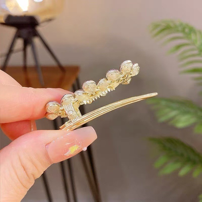 Mauropoli [Hàng có sẵn] Kẹp tóc phong cách mới Dongdaemun Hàn Quốc Tính khí cao cấp Kẹp tóc gãy bên thạch anh tím Hoa Nổ Mũ đội đầu Kẹp bên nữ