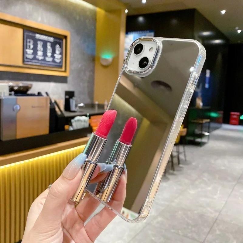 Iphone16 16Pro 16ProMax 16Plus 15Pro Gương Trang Điểm Cứng Acrylic TPU Ốp lưng iPhone 16 15 14 13 12 11 Pro Max Plus Chống Trầy Xước Ốp lưng Chống Sốc Ốp Lưng Bảo Vệ Ốp Lưng