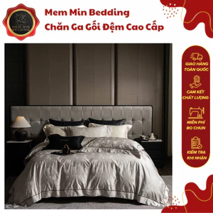 Bộ Chăn Ga Gối Chất Liệu Gấm Cao Cấp Hpạ Tiết Hoa Thêu Nổi Bật Sang Trọng Đẳng Cấp - MemMinbedding Luxury