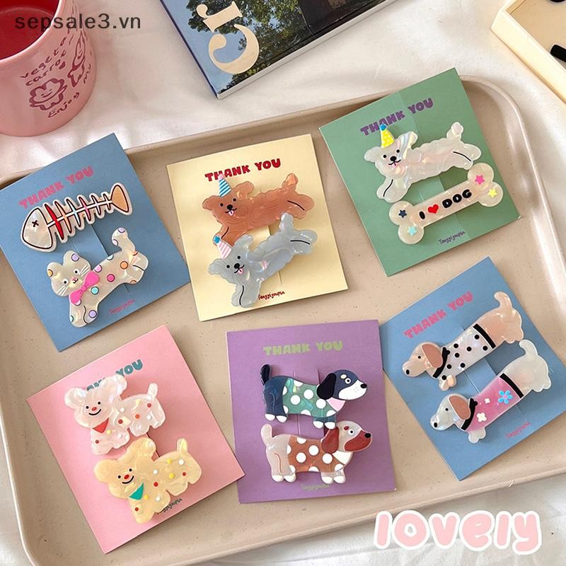# VN # 2 Cái / bộ Phim Hoạt Hình Dễ Thương Xương Chó Kẹp Tóc Cô Gái Miệng Vịt Acrylic Ngọt Ngào Nổ Kẹp Tóc Phụ Kiện Tóc Gãy.