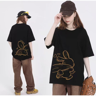HIIXIIVI 2025 Mới Phong Cách Hàn Quốc 100% Cotton Tay Ngắn Oversize Áo Thun Plus Size Nữ Tee Rời Nam Nữ Thời Trang Cổ Tròn