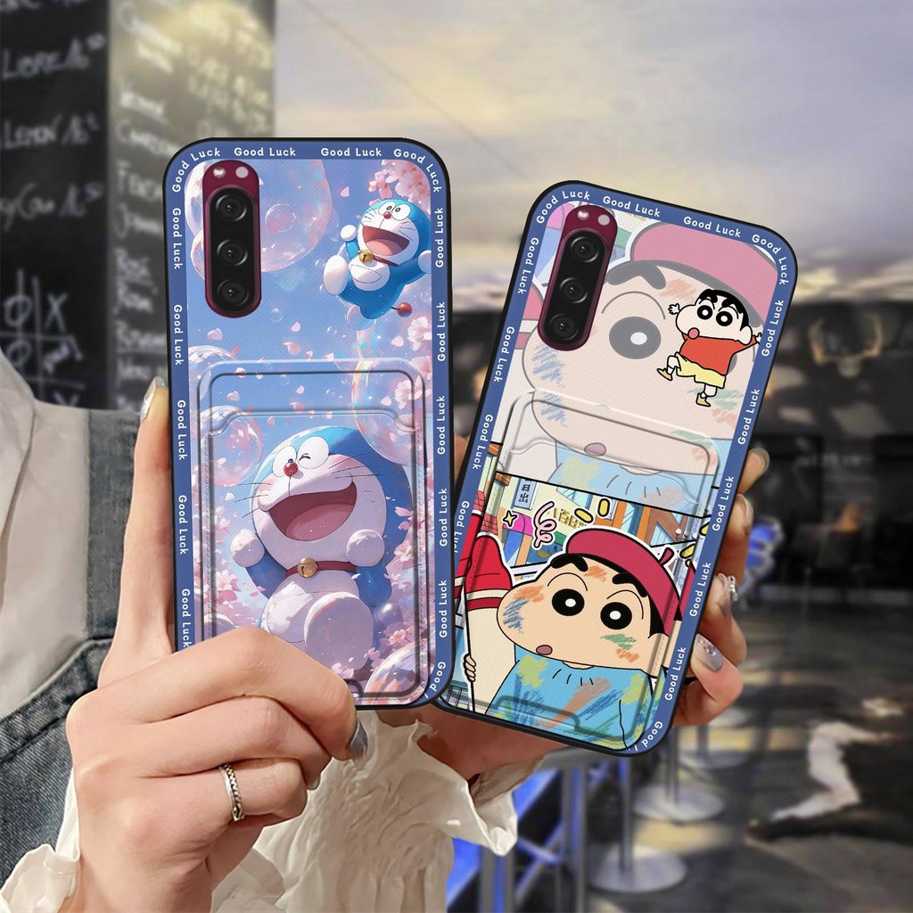 Bảo Vệ Thiết Kế Thời Trang Ốp lưng Sony Xperia 5 / XZ5 Chống Va Đập Vỏ Mềm Chống Bụi Bẩn Graffiti Túi Đựng Thẻ Hoạt Hình Ốp Lưng Bền Toàn Bộ Bọc Chống Thấm Nước Chống Bụi TPU