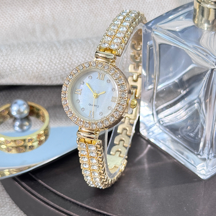 Đồng hồ nữ Full Diamond Compact Đồng hồ thạch anh đá quý tinh tế và sang trọng