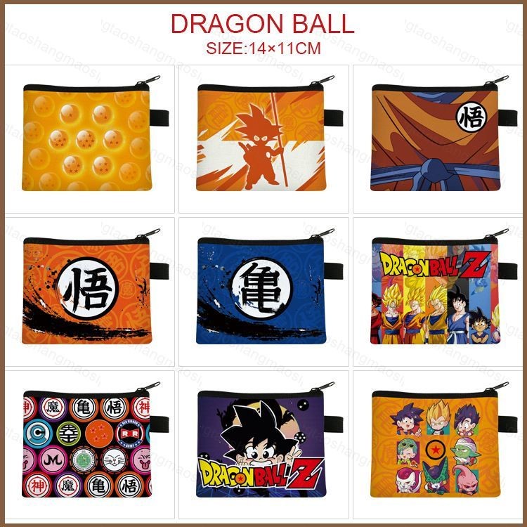 YT2 Dragon Ball Trẻ Em Zero Ví Hoạt Hình Túi Đựng Thẻ Di Động Móc Khóa Túi Bảo Quản Thẻ Tiền Xu Túi Xách Dễ Thương