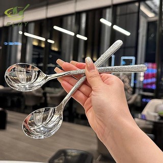 [ELOY] Thìa inox cán dài chống gỉ sáng bóng, muỗng inox ăn súp đầu tròn thiết kế sang trọng hiện đại VN