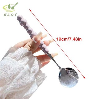 [ELOY] Ngọc Trai Tay Cầm Thìa Inox Khuấy Thìa Kem Bánh Món Tráng Miệng Thìa Thanh Phụ Kiện Nhà Bếp VN