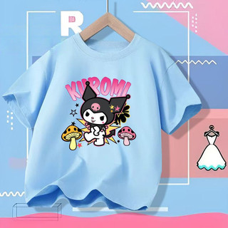 2025 Kuromi Và My Melody Bé Gái Áo Thun Nữ Tay Ngắn Anime Dễ Thương Tee Trẻ Em Hoạt Hình Trang Phục