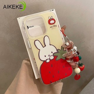 Vỏ Thỏ Dễ Thương Cho OnePlus 13 12 11R 10R 10T Ace 5 3 2 Pro 2V Đua Xe Dễ Thương Vòng Tay Dâu Tây Vỏ Điện Thoại Vỏ Dâu Tây Kem Trắng Trong Suốt Ốp Lưng