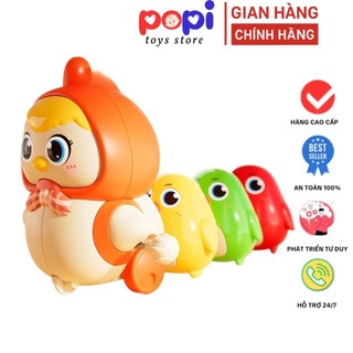 Đồ Chơi Vặn Cót Gà Mẹ Và Gà Con Nối Đuôi Nhau Vui Nhộn, Đàn Gà Từ Tính Giúp Bé Tập Bò