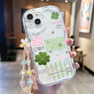 Ốp điện thoại cỏ ba lá dễ thương Ins cho OPPO Reno14 Pro 14F A5 Pro A5X A5i Wave Ốp lưng TPU mềm