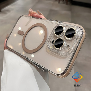 Ốp điện thoại từ tính Crystal Clear Shield mới cho IPhone 16 Pro Max 13 14 15 Pro Max Plus Vỏ silicon mềm trong suốt