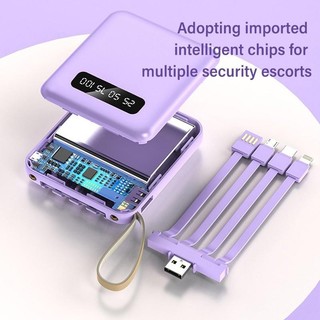 TMOY Sạc Nhanh 4 Trong 1 Với 4 Cáp Di Động Bên Ngoài Pin Sạc Di Động Cho IPhone Samsung TCS