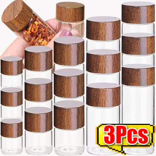 10 / 20 / 30ml Chai Thủy Tinh Mini - Đậu Cà Phê Di Động Kín Bình Kẹo Gia Vị Lọ Nắp Gỗ Hộp Bảo Quản